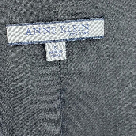 Anne Klein NWT Black Collarless Long‎ Sleeve Career Minimalist Blazer 8/C38 - Picture 10 of 10